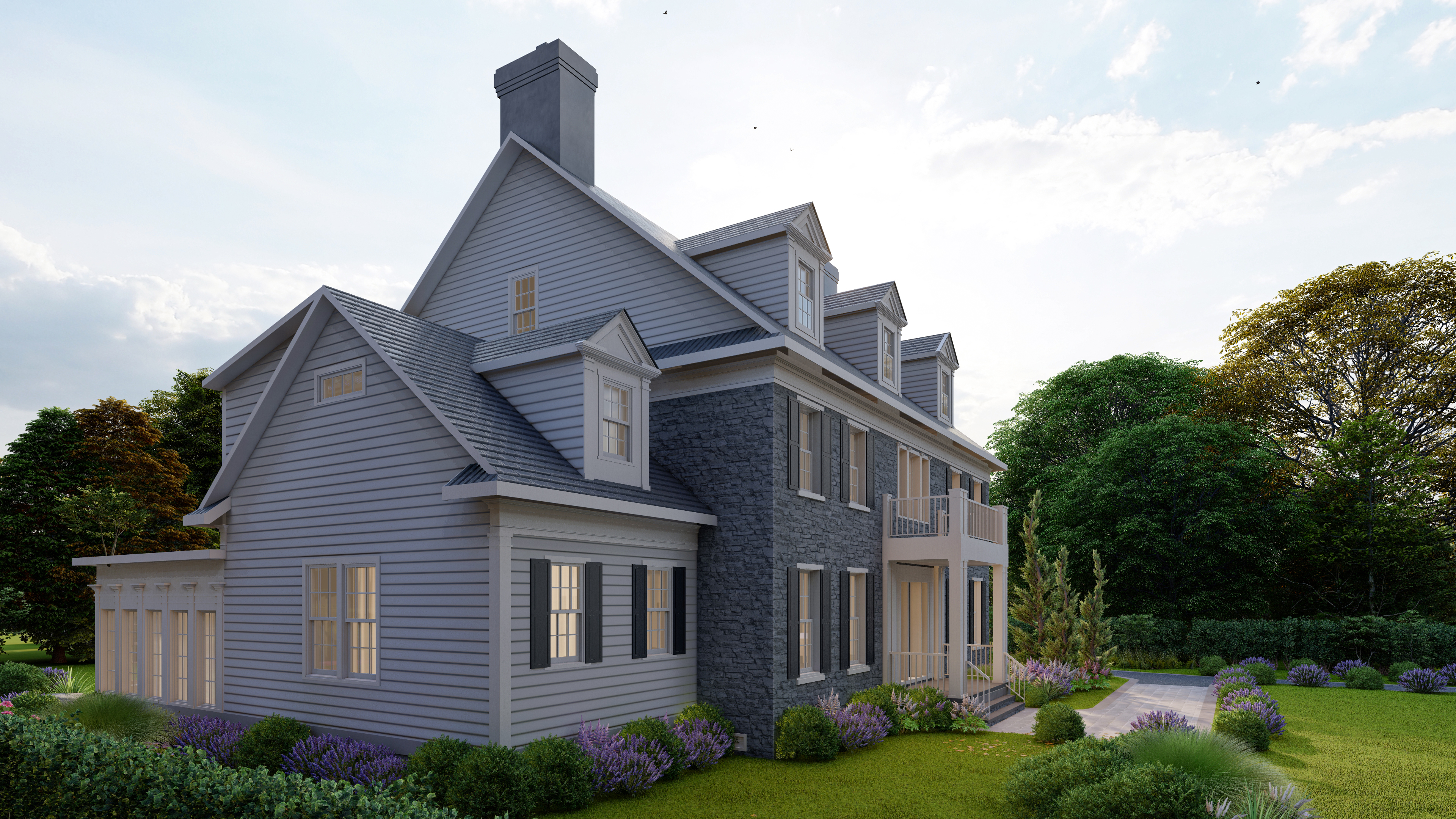 Cypress Custom Home — Side Elevation