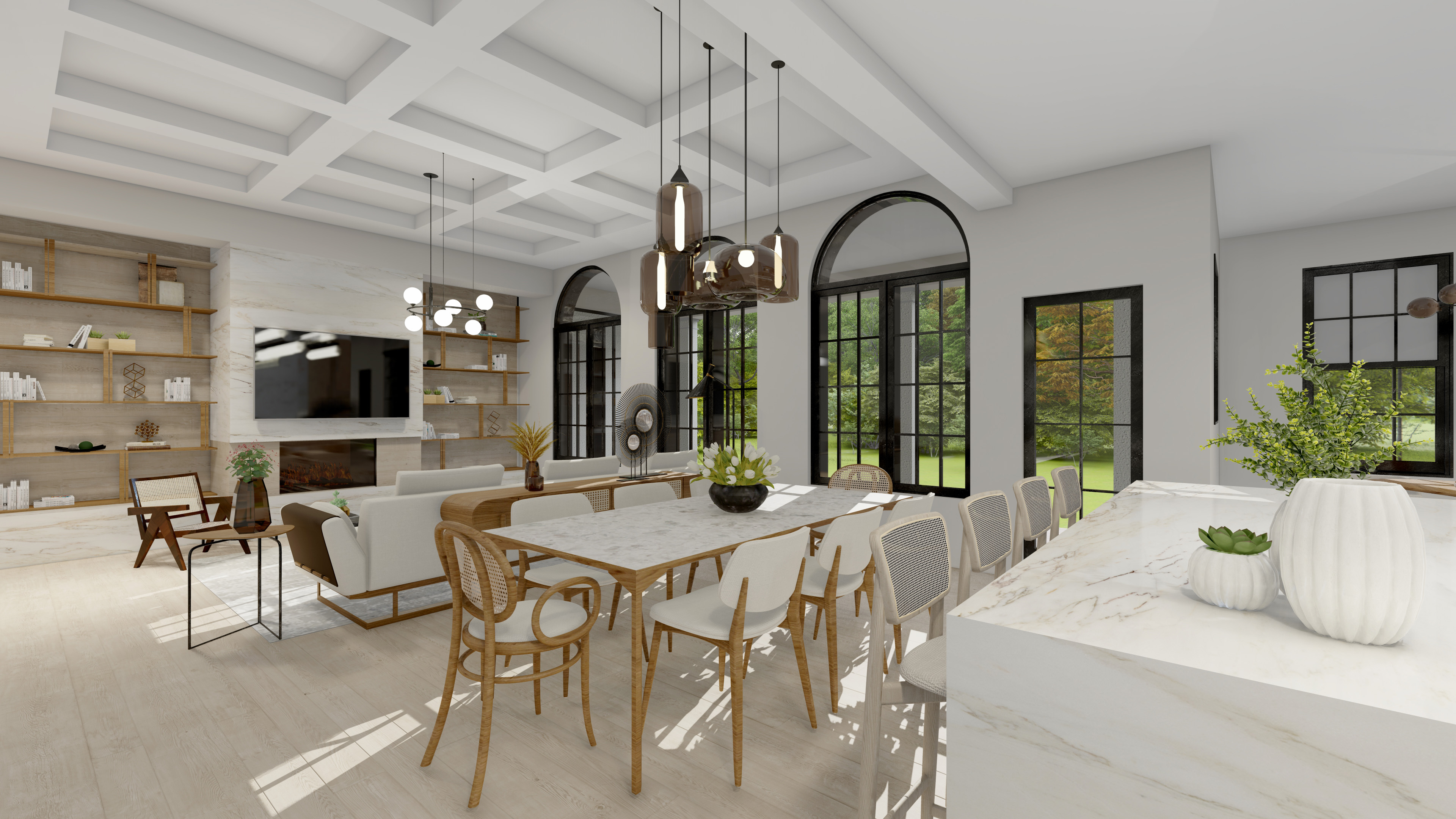 Cypress Custom Home — Dining and Living