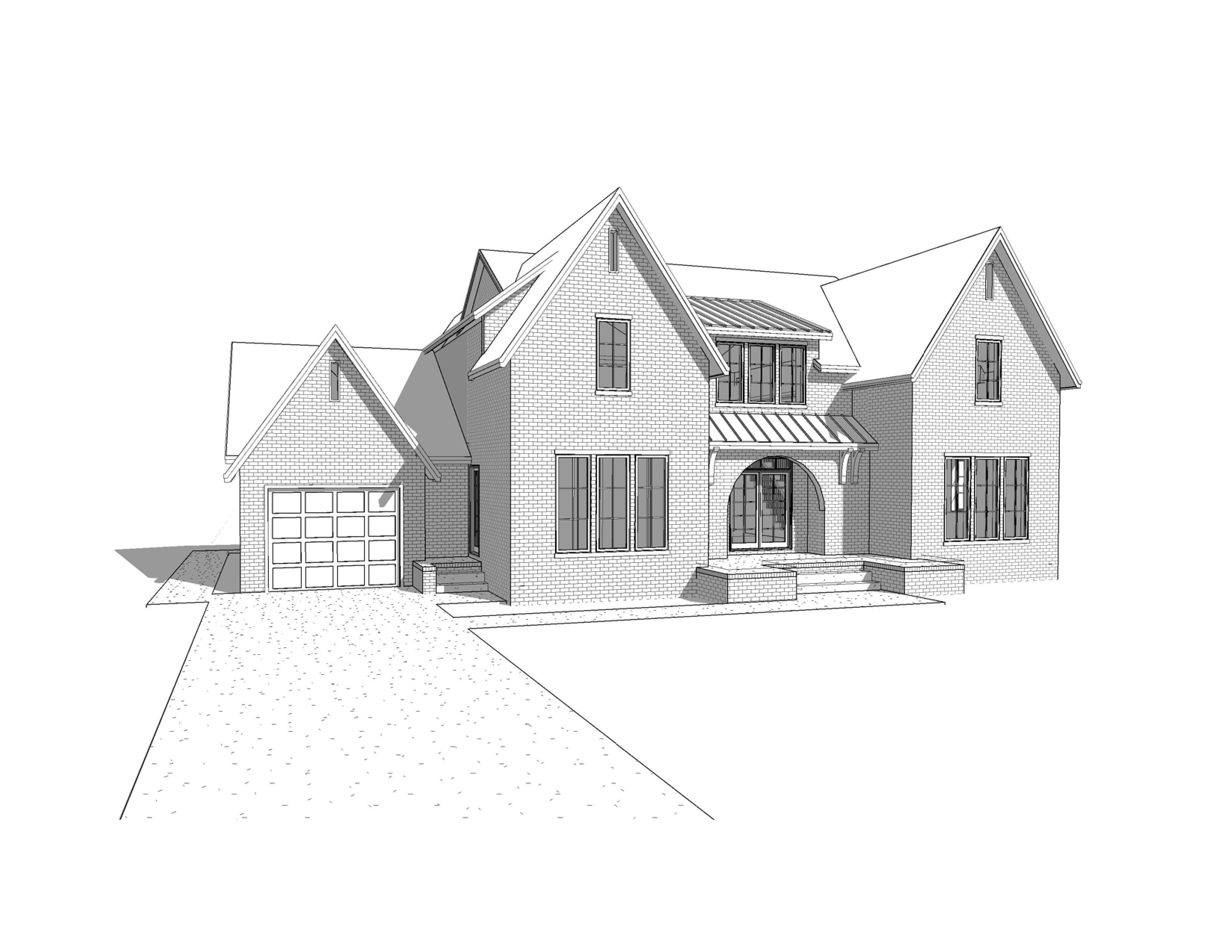 Escobar Residence — Front Elevation Construction Drawing
