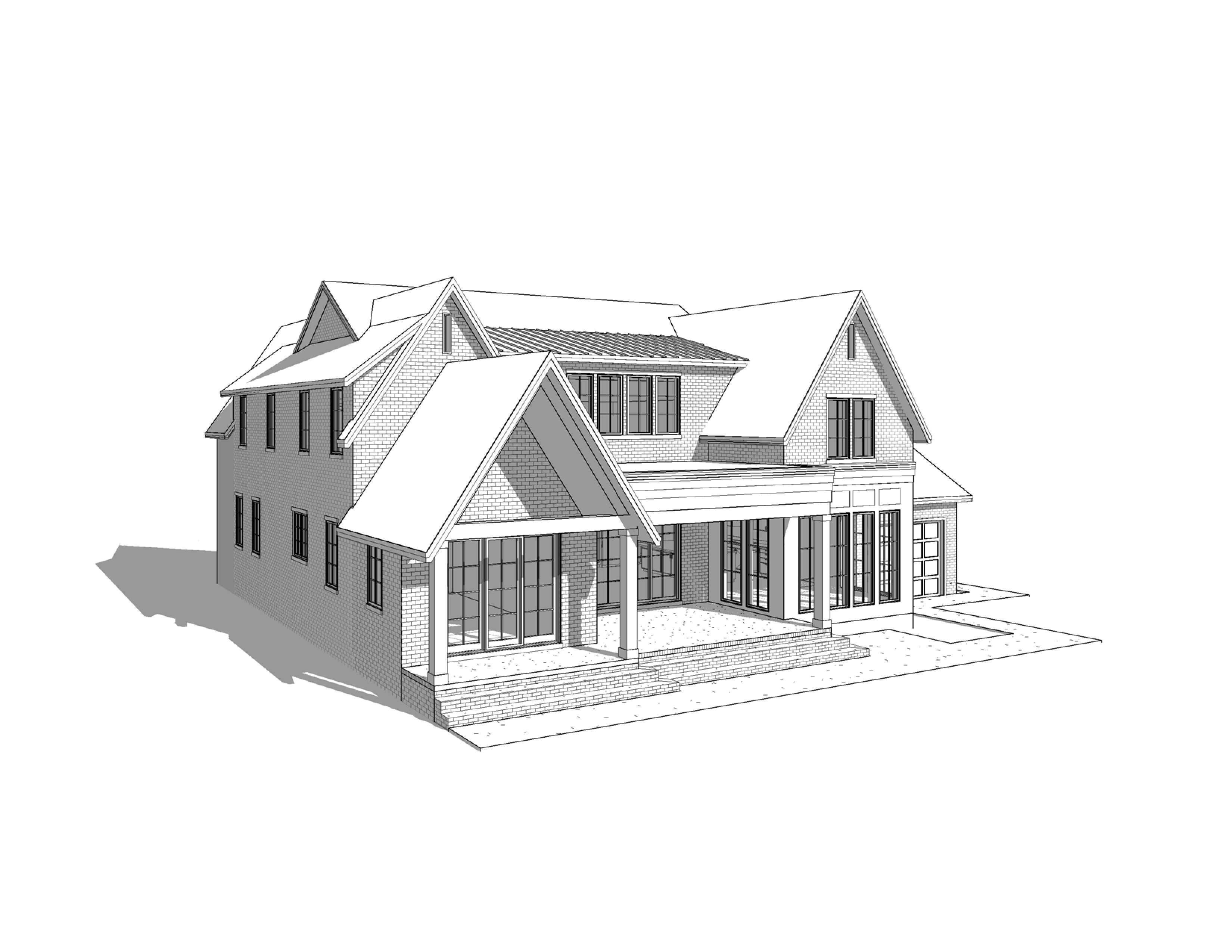 Escobar Residence — Rear Elevation Construction Drawing